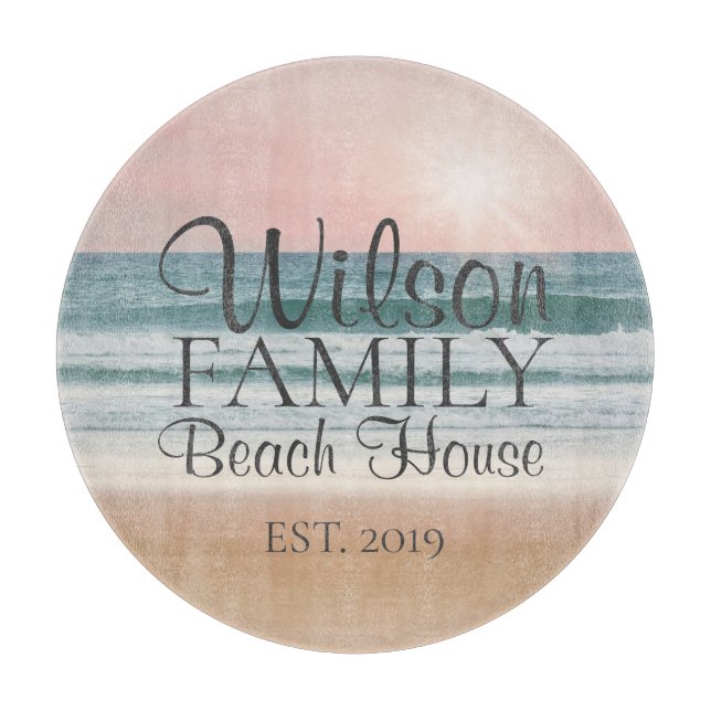 Personalised Seaside Beach House Cutting Board (Front)