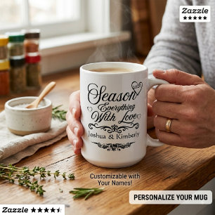 Personalised "Season Everything With Love" wedding Coffee Mug
