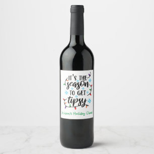 Personalised," Season to get Tipsy" Christmas Wine Label
