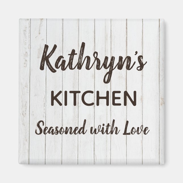Personalised "Seasoned with Love" Kitchen Magnet (Front)
