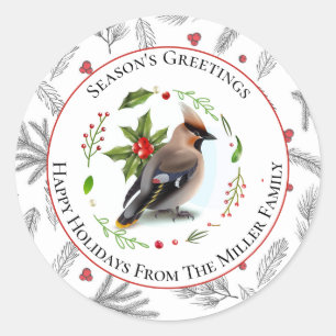Personalised Season's Greetings Classic Round Sticker