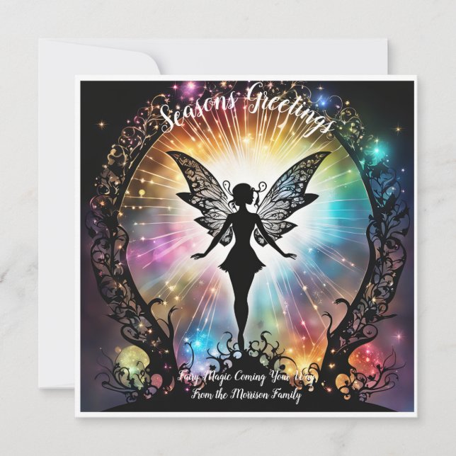 Personalised Seasons Greetings Fairy Magic style Card (Front)