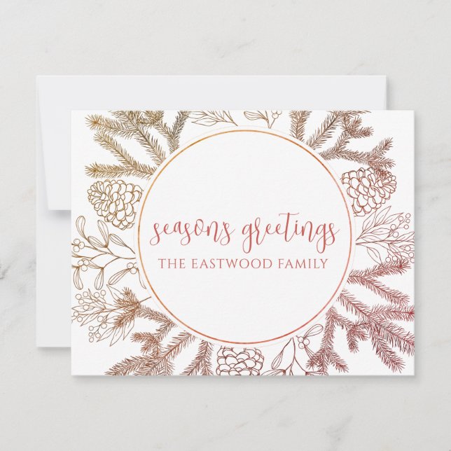 Personalised Season's Greetings Holiday Note Card (Front)