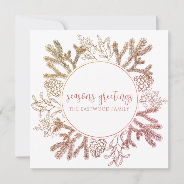 Personalised Season's Greetings Holiday Note Card (Front)