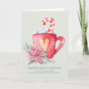 Personalised Seasons Greetings Hot Chocolate Holiday Card