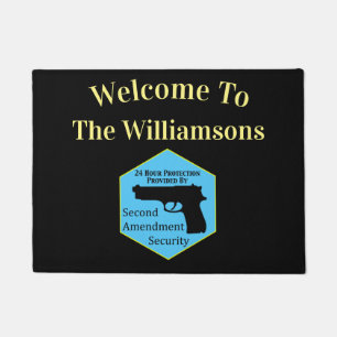 Personalised Second Amendment Security Doormat