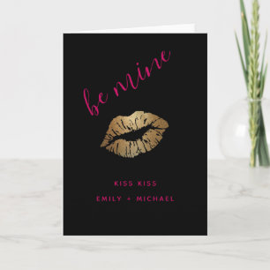 Personalised Secret Crush Valentines Kiss Lips Holiday Card