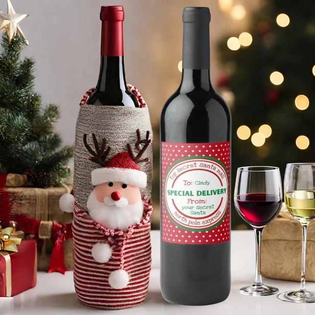 Personalised Secret Santa Gift Wine Label (Creator Uploaded)
