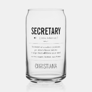 Personalised Secretary Funny Can Glass