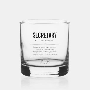 Personalised Secretary Funny Whiskey Glass