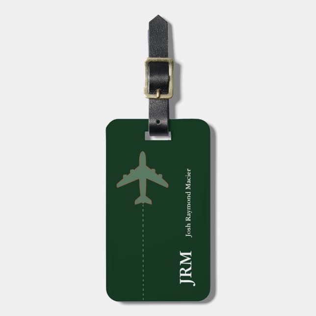 personalised secure travel aeroplane luggage tag (Front Vertical)