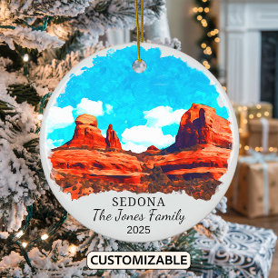 Personalised Sedona Ornament, Arizona State Ceramic Tree Decoration