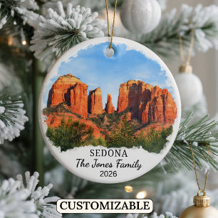 Personalised Sedona Ornament, Custom Arizona Ceramic Tree Decoration
