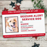 Personalised Seizure Alert Service Dog Photo ID
