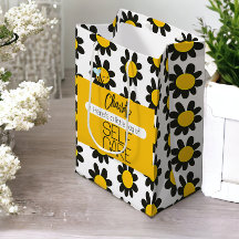 Personalised Self Care Black Yellow Flowers
