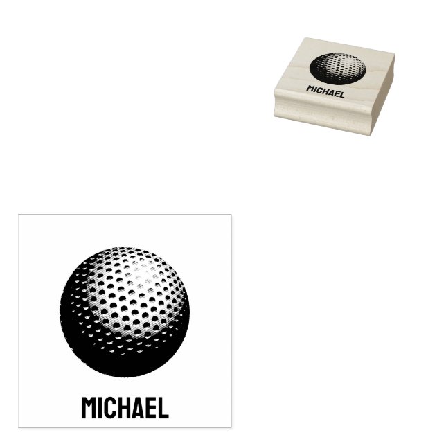 Personalised Self-inking ,Golf Ball rubber stamp   (Stamped)
