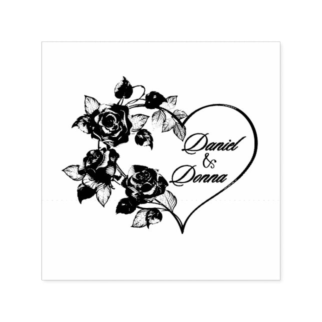 Personalised Self-Inking Wedding Rubber Stamp (Design)