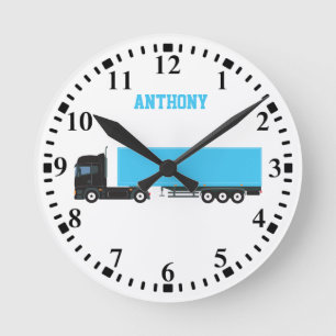 Personalised Semi-Trailer Truck Transportation Round Clock
