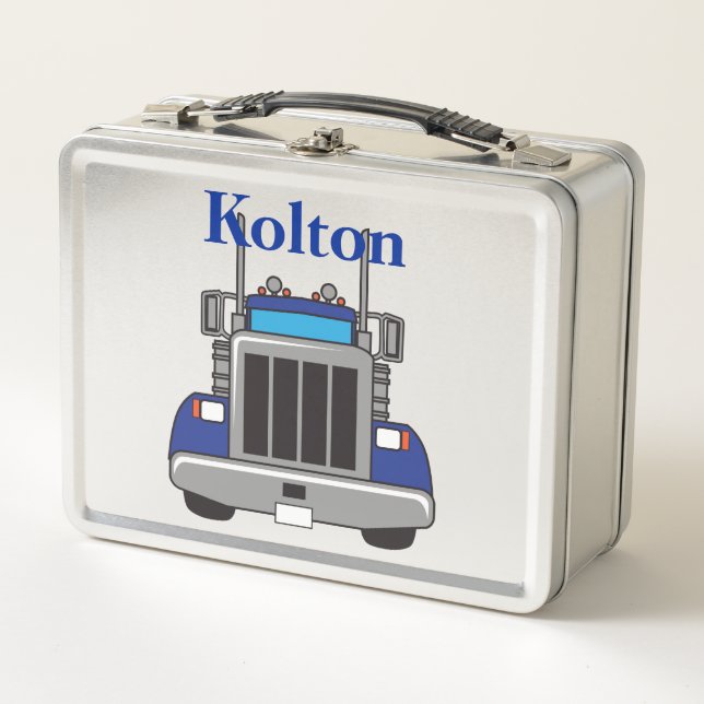 Personalised Semi Truck Metal Lunch Box (Front)