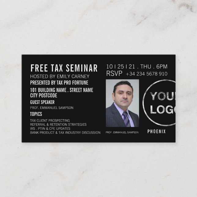 Personalised Seminar/Conference Ticket Invitation (Front)