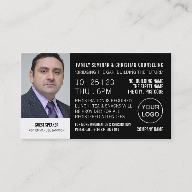 Personalised Seminar/Conference Ticket Invitation (Front)