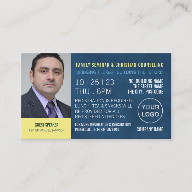 Personalised Seminar/Conference Ticket Invitation (Front)