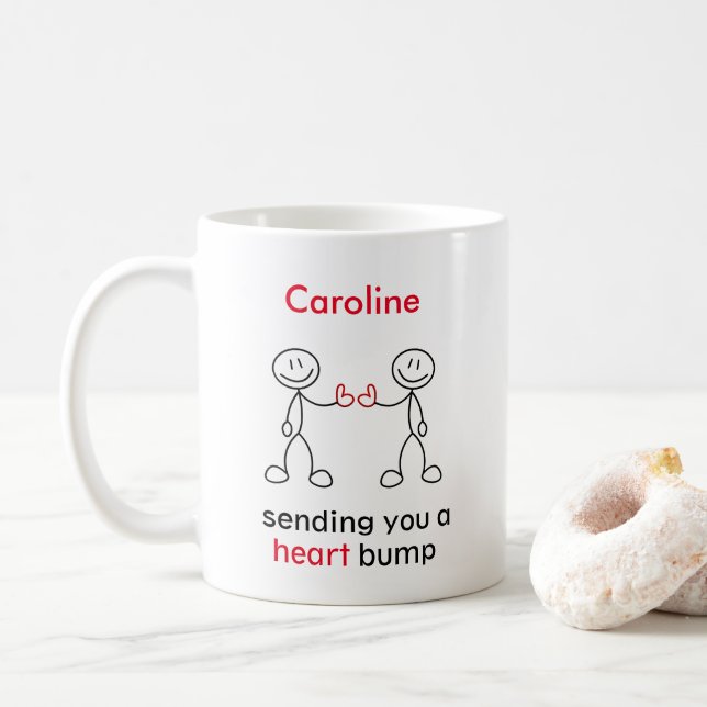 Personalised sending you a heart bump Classic Mug (With Donut)