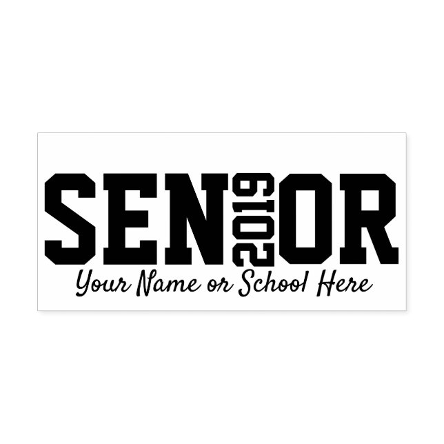 Personalised Senior Block Letter Class of 2019 Self-inking Stamp (Design)