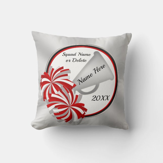 Personalised Senior Cheer Gifts, Your COLORS, TEXT Cushion (Front)