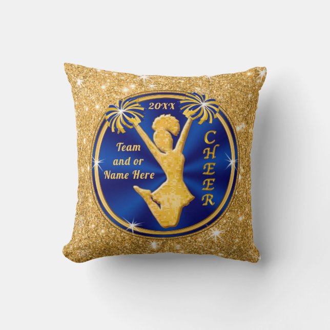 Personalised Senior Cheerleader Gifts, Your COLORS Cushion (Front)