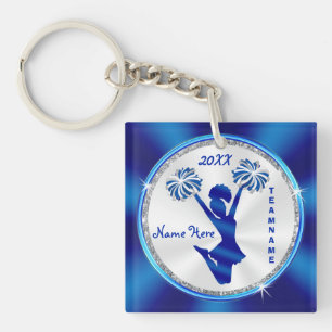 Personalised Senior Cheerleader Gifts, Your Text Key Ring