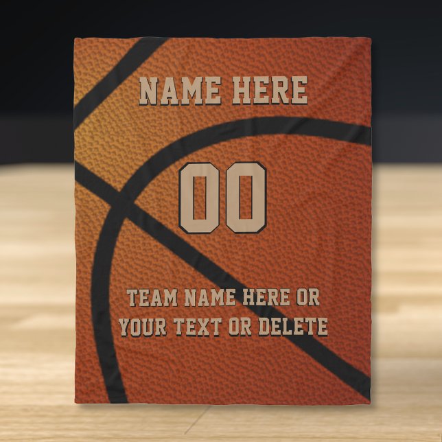 Personalised Senior Gift Ideas for Basketball Fleece Blanket (Personalized Basketball Blankets. Good basketball coach gifts. Senior gifts for Basketball Players.)