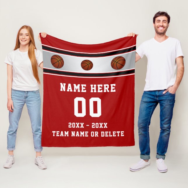 Personalised Senior Night Basketball Gift Ideas Fleece Blanket (In Situ)