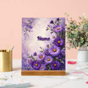 Personalised September Birth Flower Aster Acrylic Sign