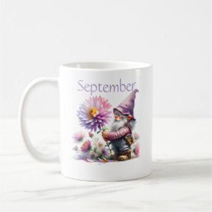 Personalised September Birth Month Garden Gnome Coffee Mug
