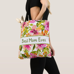 Personalised Serena Watercolor Floral Tote Bag