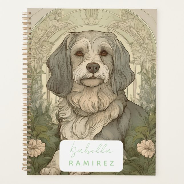 Personalised Serene Dog Planner with Name (Front)