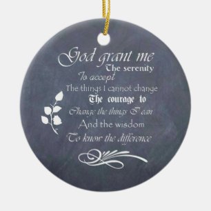Personalised Serenity Prayer Chalkboard Gifts Ceramic Tree Decoration