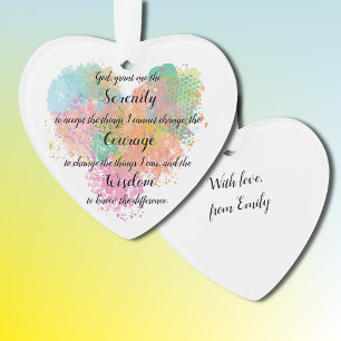 Personalised Serenity Prayer Watercolor  Ornament
