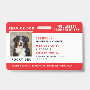 Personalised Service Dog Badge ID Badge