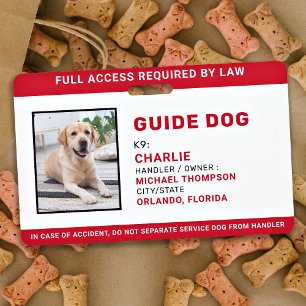 Personalised Service Dog Guide Dog Photo ID Badge