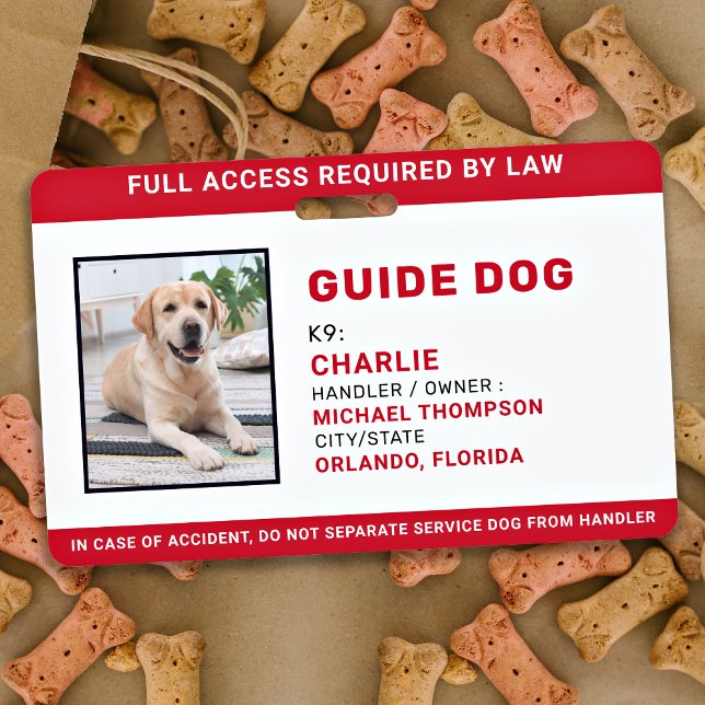 Personalised Service Dog Guide Dog Photo ID Badge (Creator Uploaded)