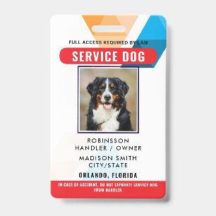 Personalised Service Dog ID Badge