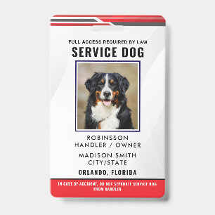 Personalised Service Dog ID Badge