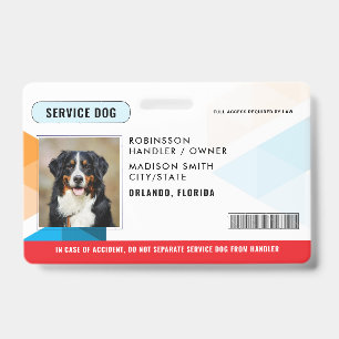 Personalised Service Dog ID Badge