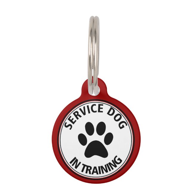 Personalised Service Dog In Training Red Pet Tag (Front)