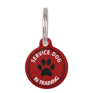 Personalised Service Dog In Training Red Pet Tag