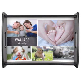 Personalised serving tray with family photos