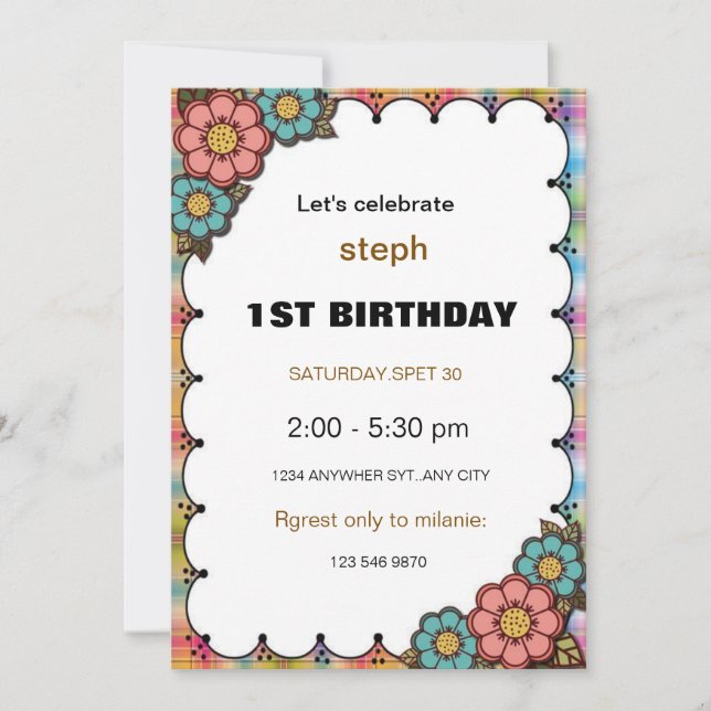 personalised sesame street birthday invite (Front)