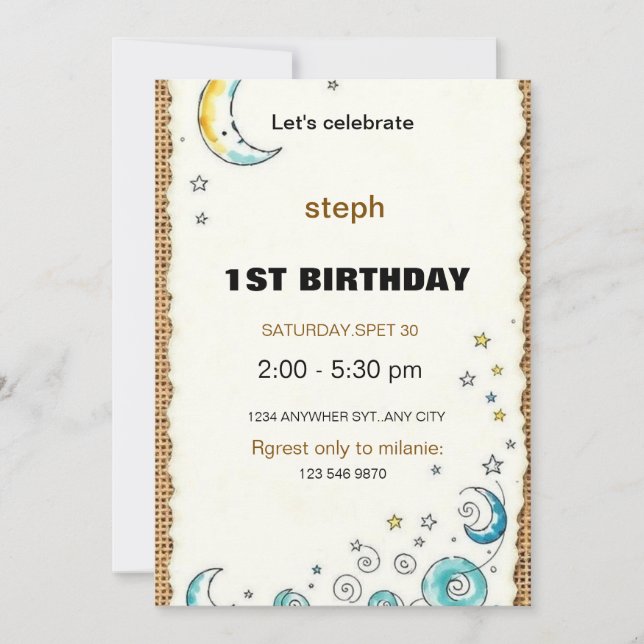 personalised sesame street birthday invite (Front)